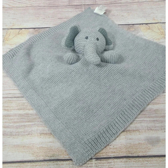 Modern Baby Other - Modern Baby Knit Plush Elephant Lovey Security Blanket Gray Sweater 13" x 13"